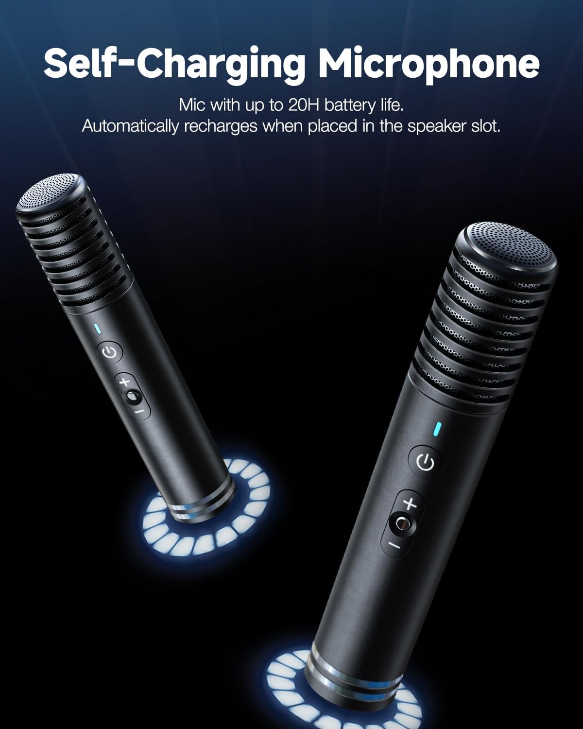 Ikarao Karaoke Machine with Screen, 2 Wireless Mics, 280W Peak Power, Portable Speaker for Music Party