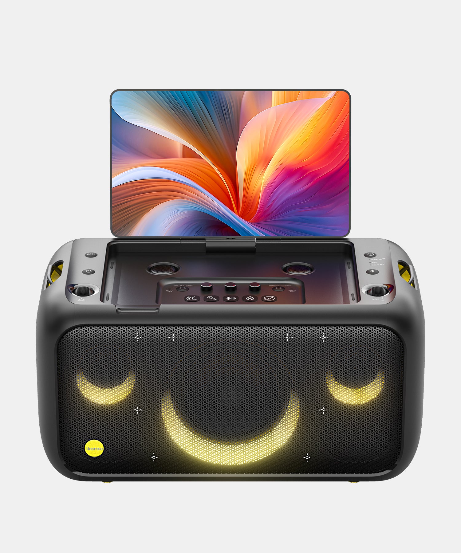 Sing along with the Ikarao Break X1 karaoke machine, which includes a vibrant 13.3
